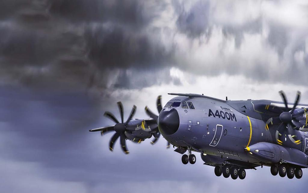 ASKERİ PLATFORMLAR 44 AIRBUS A400M PROGRAMI ASKERİ ULAŞTIRMA UÇAĞI Almanya, Belçika ( Lüksemburg), Fransa, İngiltere, İspanya, Türkiye ve Malezya'nın katıldığı A400M programına TUSAŞ, tasarım ve