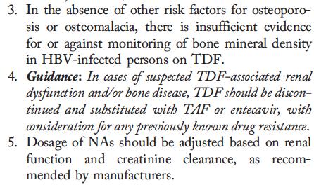 Eğer osteoporozis yada osteomalazi için diğer risk faktörleri yoksa TDF de kemik mineral density takibi ile ilgili