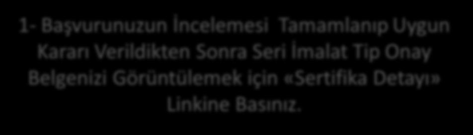 Uygun Kararı Verildikten Sonra Seri İmalat