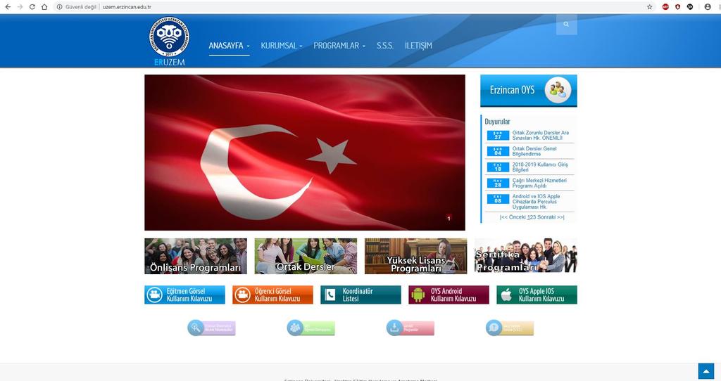 Açıklama 3 Uzaktan Eğitim Merkezi sayfamızdan Erzincan OYS linkine