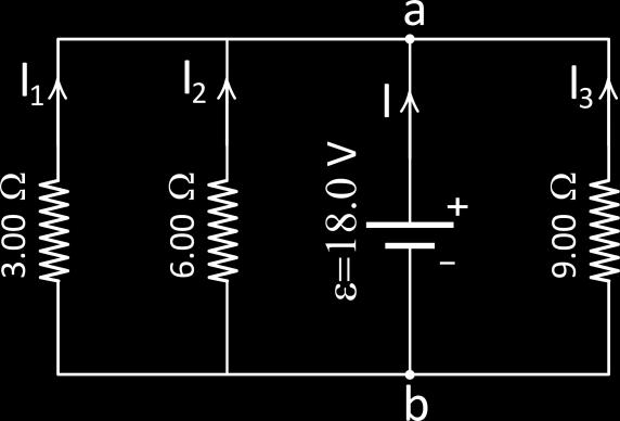 0 Ω 11 = 1.64 Ω ΔV = I 1 R 1 I 1 = ΔV = I 2 R 2 I 2 = ΔV = I 3 R 3 I 3 = 18.0 V 3.00 Ω = 6.00 A P 1 = 6.