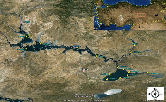 Şekil 1. Keban baraj gölü su ürünleri kooperatiflerinin avlak sahaları 3.