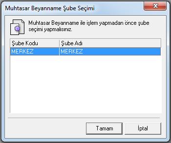 Muhtasar Beyanname Listeden Muhtasar Beyanname seçildikten sonra gelen ekranda daha önce hazırlanmış Muhtasar Beyanname var ise listelenir, yeni hazırlanacak olan beyan