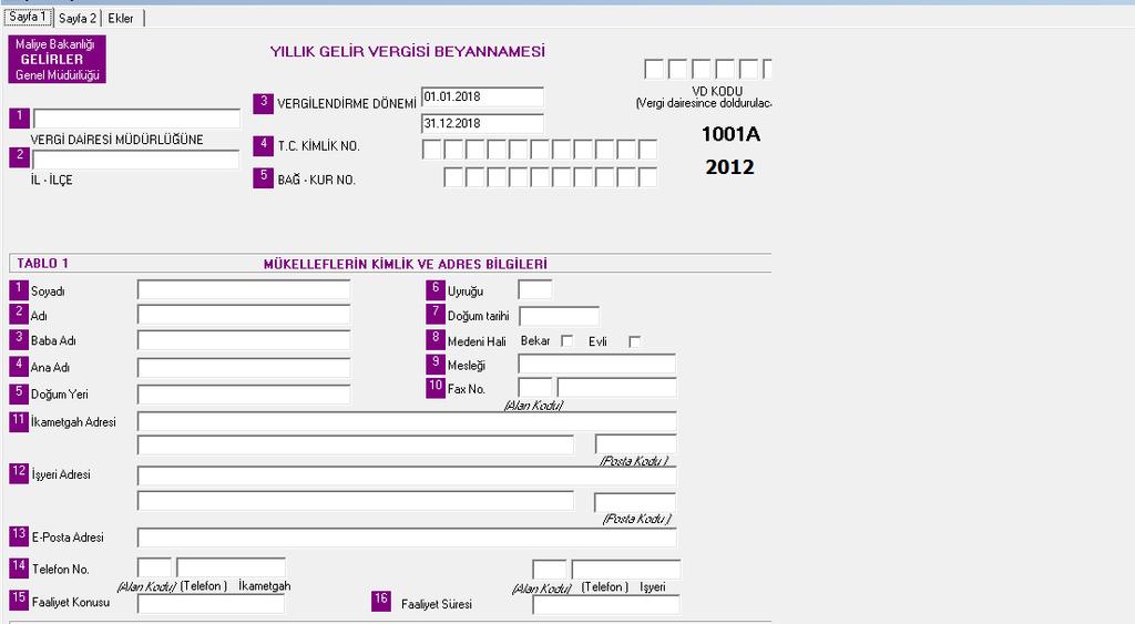 Yıılık Gelir Vergisi Beyannamesi Gleir vergisi; gerçek kişilerin yani hukukta hak edinilebilen ve yetki kullanabilen kurumlaşmamış kişilerin geliri üzerinden alınan vergi türüdür.