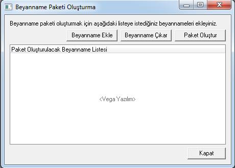 Hazırlanan beyanın kaydedilmesi, xml kaydedilmesi, yazdırılması ve beyan içerisindeki alanların muhasbe hesap kodlarına eşleştirildiği ayar