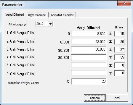 Aynı sayfa içerisinden KDV oranları ve Tevkifat bilgilieri de girilebilmektedir.