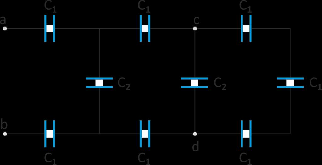 Problem 8 (Young p24.63 /s843) C 1 = 6.90 μf ve C 2 = 4.60 μf olmak üzere, a) a ve b noktaları arasında örgünün eşdeğer sığasını bulunuz.