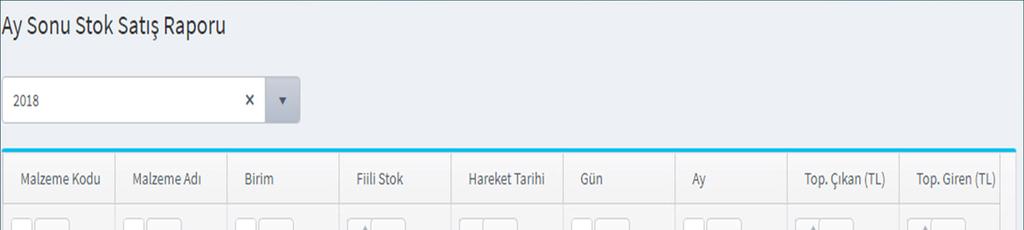 AY SONU STOK SATIŞ RAPORU BU RAPORDA STOK