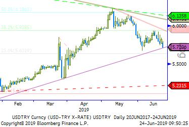 Usd/TL - Eur/TL FED toplantı tutanakları ve Başkan Powell ın sunumunun güvercin mesajlar içermesi, FED yetkililerinin çoğunluğunun yakın zamanda faiz indirimini gerekli görmesi; geçtiğimiz Cuma günü