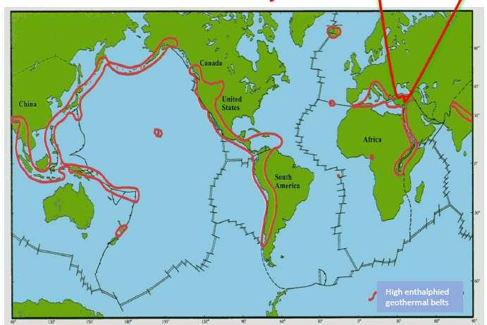 Dünyada Jeotermal Jeotermal Enerji ve Türkiye Türkiye Asya ve Avrupa arasında önemli jeolojik yapıların olduğu