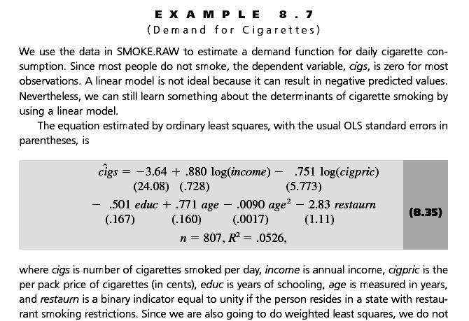 Ancak burada oldukça esnek özelliklere sahip şu üssel (exponential) modeli göreceğiz : Burada (8.30) un avantajı her zaman pozitif bir varyans tahmini verebilmesidir. (8.12) deki doğrusal alternatifler bu koşulu sağlamaz 50 1.