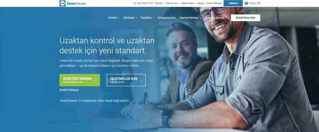 1. Aşağıdaki linke tıklayarak TeamViewer programını