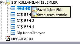 10-Favori Hastalık Ekleme Sık kullanılan hastalıkların altındaki