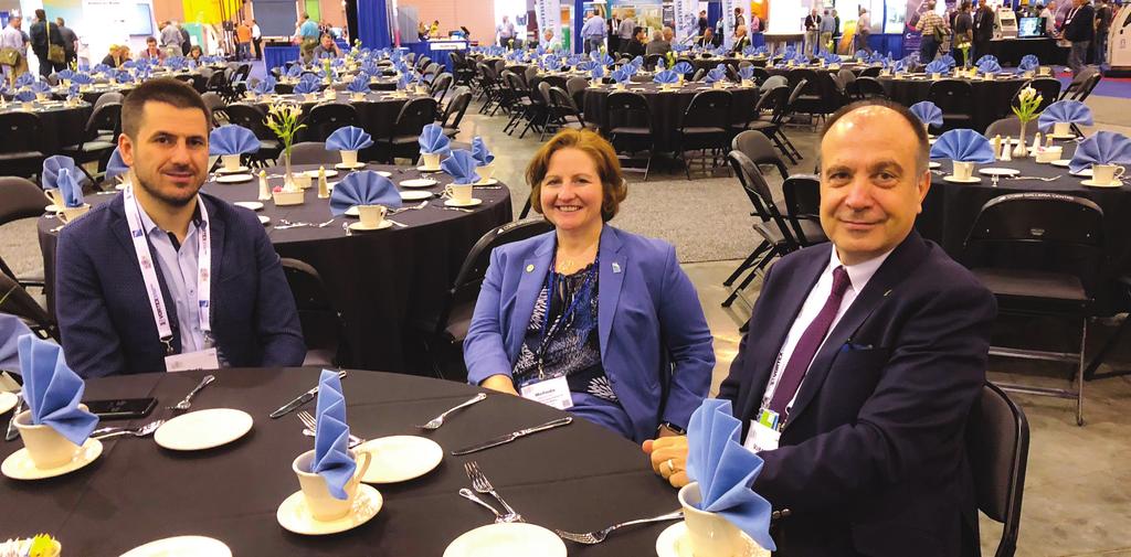 Başkanı Günhan Ulusoy, Melinda Farris, IAOM İcra Direktörü, Genel Sekreteri Vural Kural Günhan Ulusoy, the Chairman of TFIF; Melinda Farris, Executive Vice Chairman IAOM; Vural Kural, TFIF General