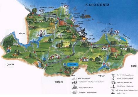Şekil 1. Samsun Haritası 4.2.2. ÇARŞAMBA İLÇESİ Çarşamba, Orta karadeniz bölümünde Samsun ilinin nüfusu bakımından 3. büyük ilçesidir. Samsun ilinin doğusunda yer alır.