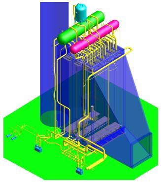 ATIK ISI KAZANI SANTRAL BİLEŞENLERİ Shanghai Boiler Egzost akışına göre yatay tip atık ısı kazanı 330t/h, 90bar(g), 540 C yüksek basınç ana buhar 58t/h, 3.