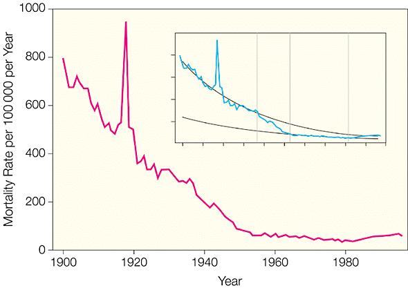 1918 İspanyol Gribi Infectious Disease Mortality, United