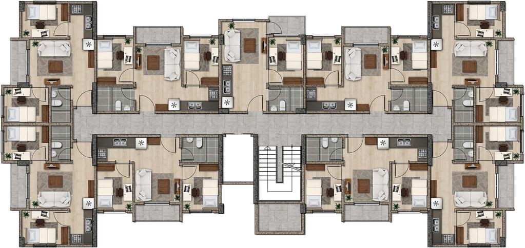 4,5 m² 3,5 m² DAİRELER Salon & Mutfak Banyo Balkon 16,5 m² 7 m² 4 m² 3,5 m²