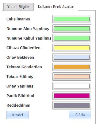 17 Bu düğme kullanıcılara ekran renklendirmesi hakkında ve diğer butonlar hakkında bilgilendirme yapılmasını sağlayan düğmedir. İçerik aşağıdaki şekildedir.