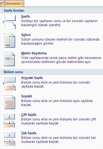 Kesmeler penceresi Belge Bağlantıları Yazdığımız belgelerde, içindekiler kısmında başlıklara tıkladığımızda, metinde geçen kelimeye tıklandığımızda, belgede başka bir yere gitmek istediğimizde,