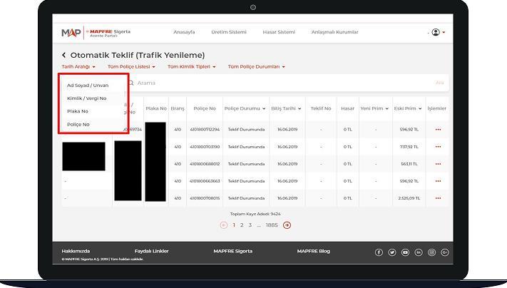 eçeneklerini listeleyebilirsiniz.