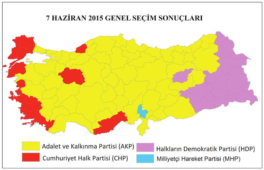 Bölgesel Süreklilik ve Kalıcı Oy Kullanma Bakımından Türkiye 2011 ve 2015 Genel Seçim Sonuçları Üzerine Bir Değerlendirme Harita 5.