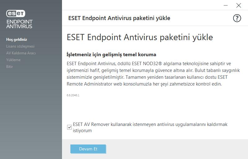 Komut satırıyla yükleme GPO veya SCCM kullanılarak dağıtma ESET Endpoint Antivirus komut satırı kullanılarak yerel olarak veya ESET Security Management Center aracı üzerinden istemci görevi