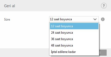 Güncelleme işlevini el ile geri yükleyene kadar düzenli güncellemeleri süresiz bir şekilde ertelemek için İptal edilene kadar öğesini seçin.