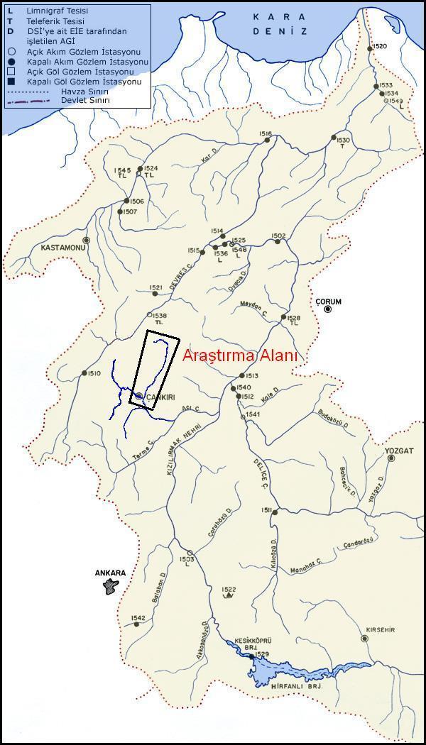 Araştırma Alanı: ÇANKIRI, ACI ÇAY HAVZASI