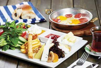 reçeli, simit, hatay sıkma peynir, kalem böreği, kavurmalı yumurta, sınırsız çay ve türk kahvesi Ehli-Keyf Kahvaltı 33.