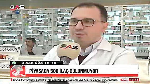 5 Şubat 2019 Başkanımız Ecz. Okan Şahin'in piyasada bulunmayan ilaçlarla ilgili açıklamaları As TV Ana Haber Bülteni'nde yayınlandı.