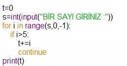 12. Klavyeden 9 sayısı girildiğinde ekran çıktısı ne olur? a) 7 9 10 b) 9 17 24 30 35 c) 10 d) 45 e) Hiçbir şey yazmaz 16.