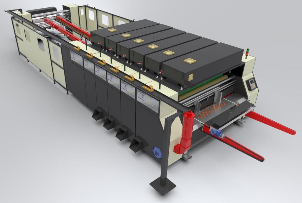 Makine arası 2800 mm dir. Max 2700 mm safya geçer. 2. Klişe baskı merdanesi boyu : 2350 mm dir. 3. Sayfa çalışma eni min : 270 mm dir. 4. Sayfa çalışma eni max : 1030 mm dir. 5.