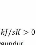 089 kj/sk c) Δ Δ Δ Δ,59 0.00655 / > 0 olduğundan tersinmez işlem, mümkün. Entropinin artma prensibine uygundur.