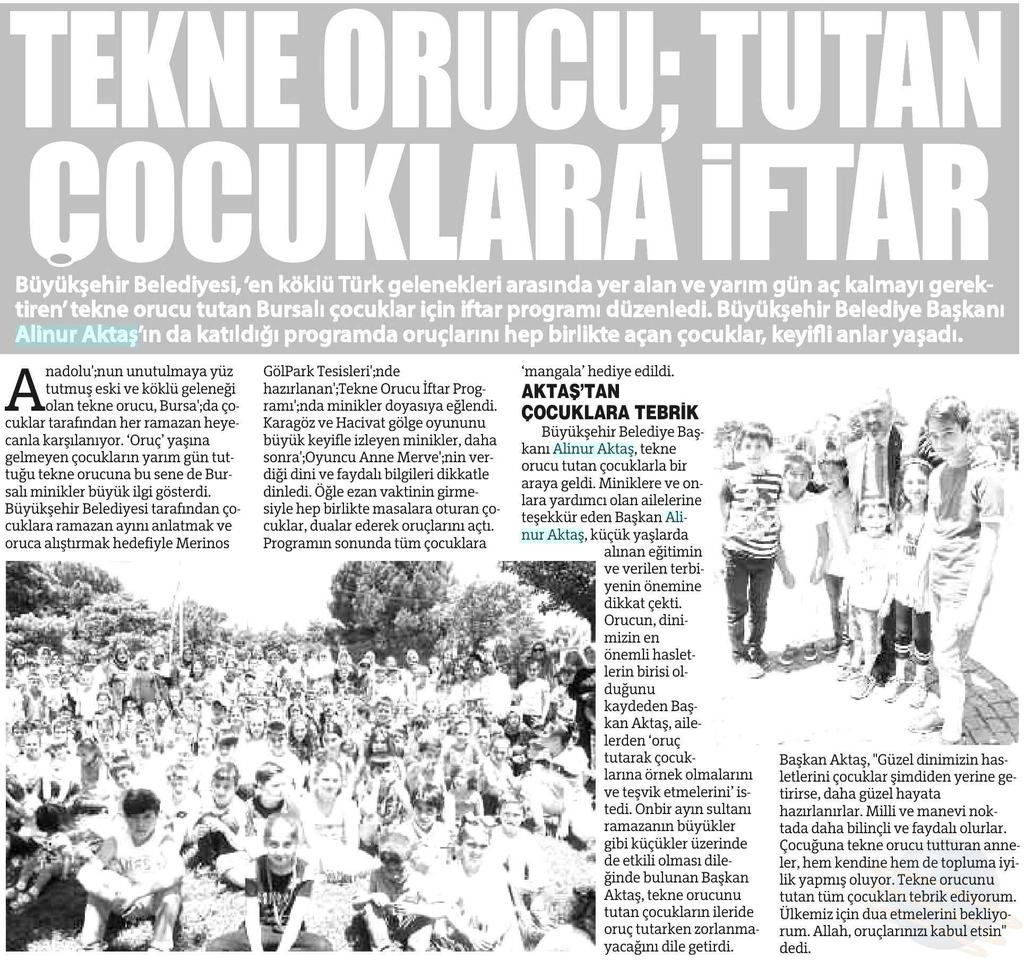 TEKNE ORUCU MUTLULUGU Yayın Adı : Bursa'da Meydan