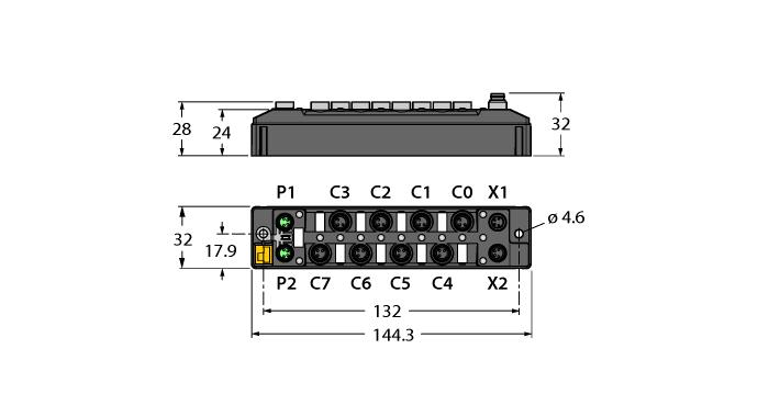 PROFINET cihaz, EtherNet/IP cihaz veya Modbus TCP bağımlı Entegre Ethernet anahtarı 10 Mbps/100 Mbps'yi destekler 2 x M8, 4 pimli, Ethernet fieldbus bağlantısı Kuvvetlendirilmiş cam elyaf gövde