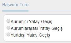 Başarıya Dayalı Yatay Geçiş Seçim Başvuru türü seçildikten sonra Şekil 21 ile gösterilen eğitim bilgileri