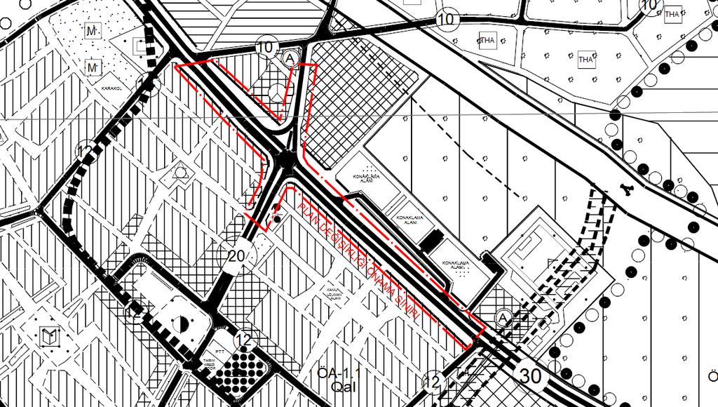 6) PLAN KARARLARI Planlama amacı kapsamında hazırlanan imar planı değişikliğinde karayolu kamulaştırma sınırı ve yol projesi dikkate alınarak ulaşım planlamasında çeşitli düzenlemeler yapılmıştır.
