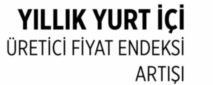 YILLIK YURT İÇİ ÜRETİCİ FİYAT ENDEKSİ ARTIŞI