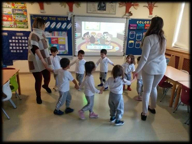 İNGİLİZCE WE SANG ALONG CIRCLE TIME SONGS AND COMPLETED THE