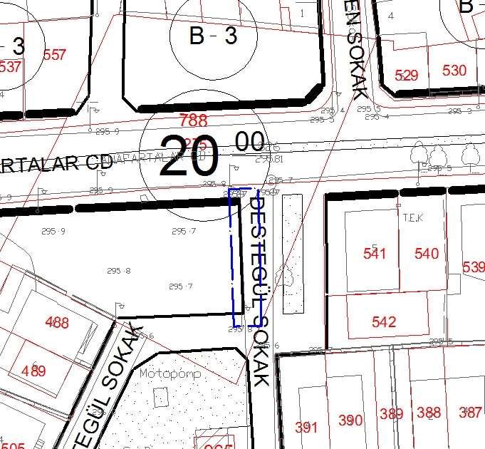 Şekil 34: 788 Ada 275 Sayılı Parsele İlişkin 1/1000 Ölçekli Uygulama İmar Planı Tadilatı 7.1. Planlama Alanı Kullanımları Planlama alanının kullanım türü ve parsel büyüklükleri aşağıdaki gibidir.