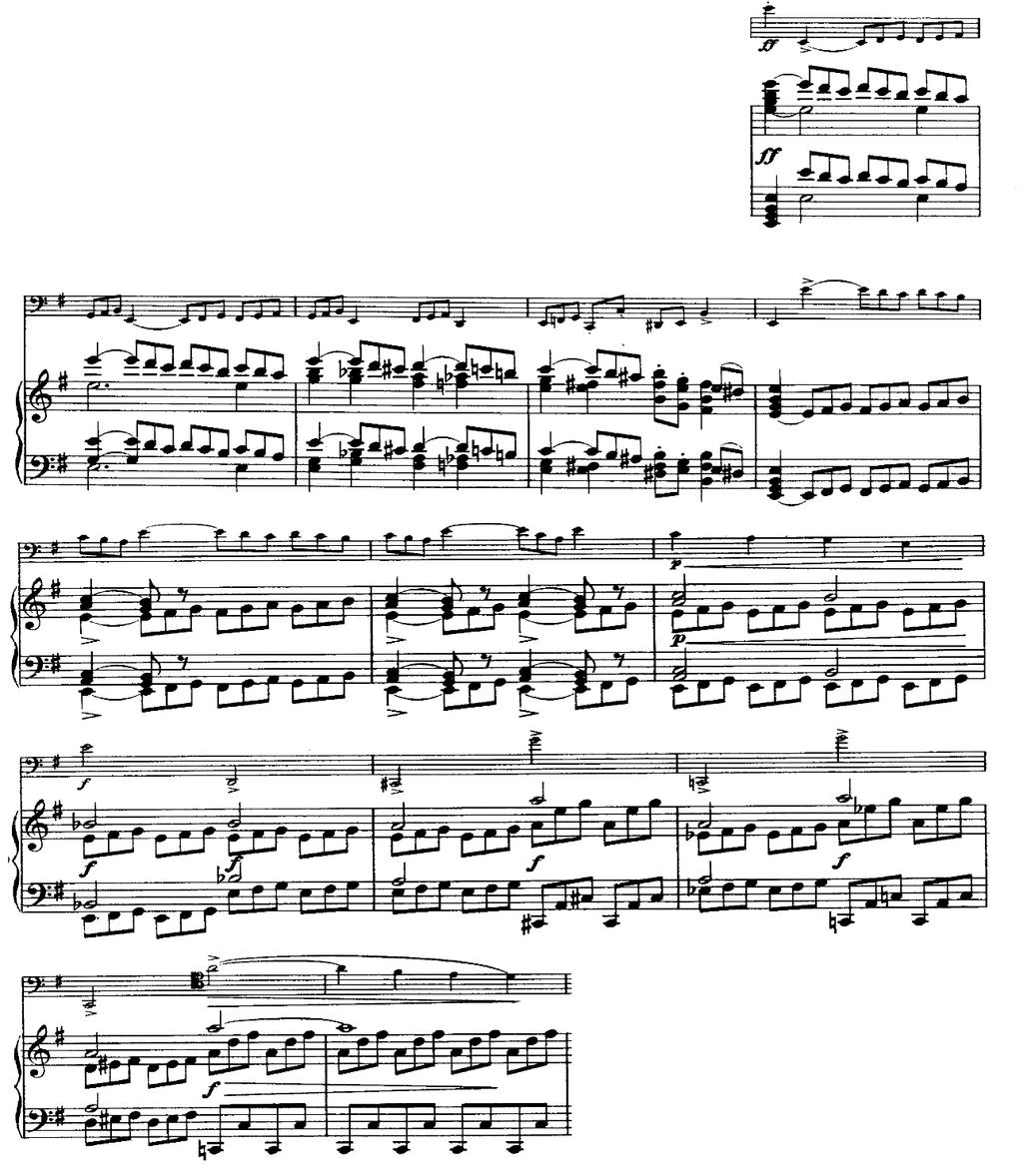 70 Johannes Brahms ın Opus 38 Mi Minör Viyolonsel-Piyano Sonatının Üçüncü Bölümünün İncelenmesi 20 ve 25. ölçüler arasında konunun tüm kombinasyonlarının kullanımının tamamlandığı görülmekte, 26.