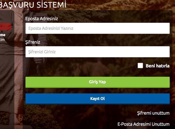 1. GENEL BİLGİ 2. YENİ ÜYELİK / GİRİŞ İŞLEMLERİ 3. BAŞVURU İŞLEMLERİ 3.1 Kimlik Bilgileri 3.2 İletişim Bilgileri 3.3 Eğitim Bilgileri 3.4 Askerlik Bilgileri 4. BAŞVURU SÜRECİ 5. ŞİFREMİ UNUTTUM 6.