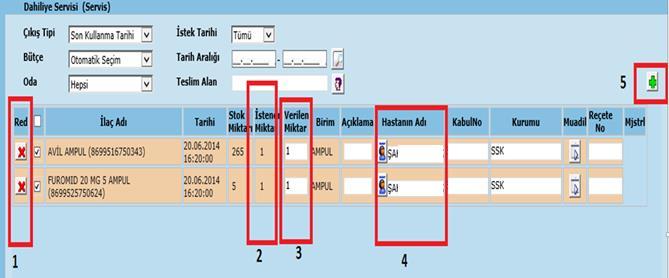 İlacı Teslim Et seçilir İlaç teslim sayfası açılır.