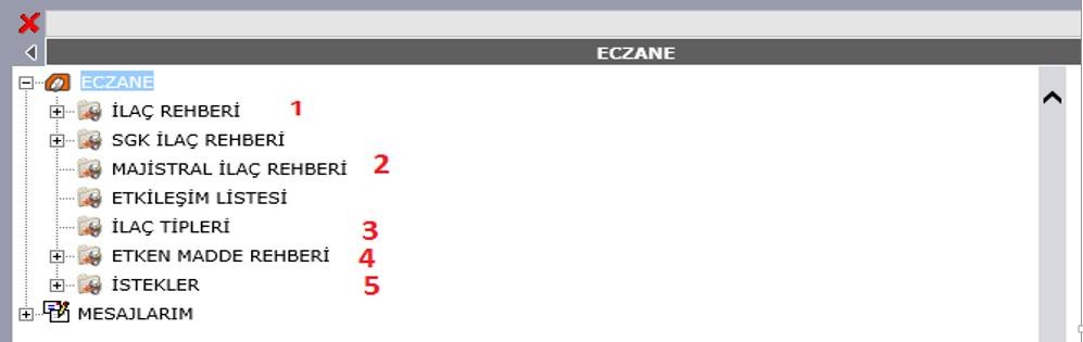 1 ECZANE MODÜLÜ Sistem üzerinde tanımlanmış depolardaki ilaç, tıbbi malzeme ve depo malzemesi tanımlama yapılabildiği; stok