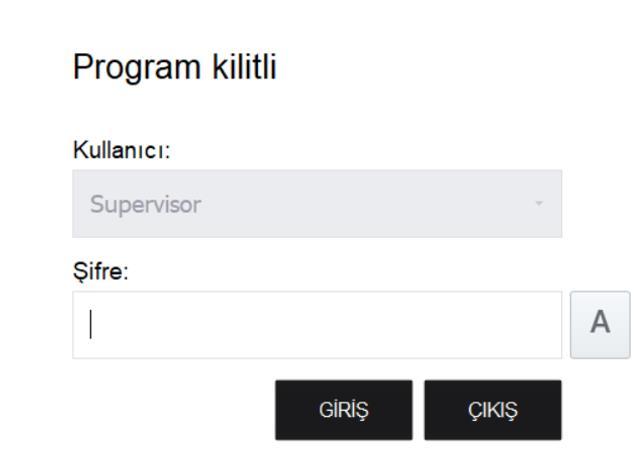 Giriş Ekranında Şifre Girişi İçin Dokunmatik Klavye Kullanılabilmesi Mikro Hızlı Satış+ programına giriş yapılırken