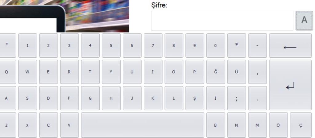 Bu ekran aracılığıyla harf, rakam ya da farklı karakterdeki şifrelerin kullanılabilmesi sağlanmıştır.