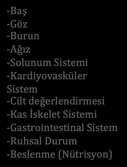 2-Dşme Riski İtaki Harizmi 3-Ödem 4-Ağrı Sözel Vizel Flacc Nipps