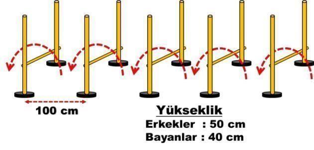 6. İstasyon: Aday, yerden yüksekliği 130 cm. çapı 90cm. yere 90 derece açı ile yerleştirilmiş sepete 4 metre mesafeden sağlık toplarını kullanarak atışlar yapar. 3 sağlık topundan (Erkekler 5 kg.