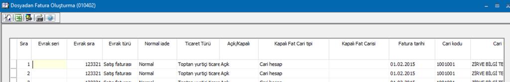 Okunacak dosya adı alanında aktarılacak excel dosyasının seçilmelidir.